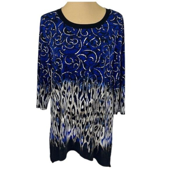 Chico’s Travelers Tunic Size 1 (8) Top Medium NWOT - Picture 1 of 16